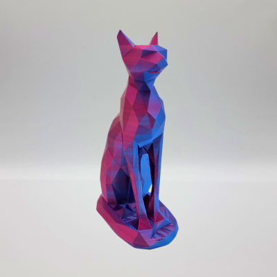 Catégorie décoration Statue de chat assis ayant un aspect low poly